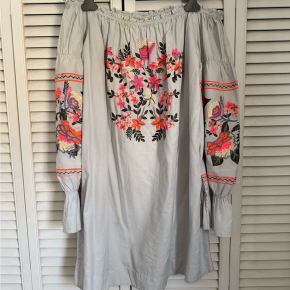 Embroidered Off-Shoulder Dress - Picture 1 of 6